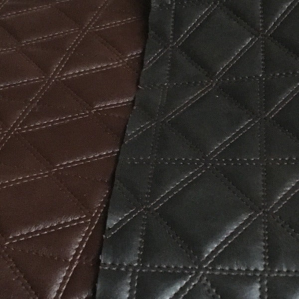 Designer Fabrics G682 54 in. Wide Brown- Metallic Plush Squares Upholstery Faux  Leather 
