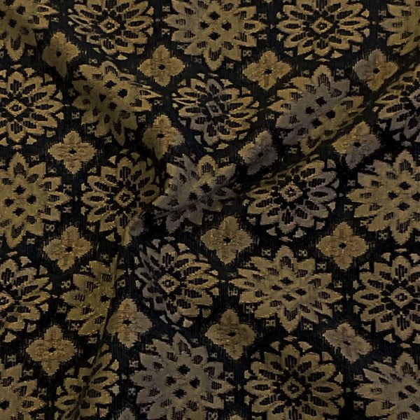 Brocade Fabric Jet Black Color 44 Wide at Rs 1125.00