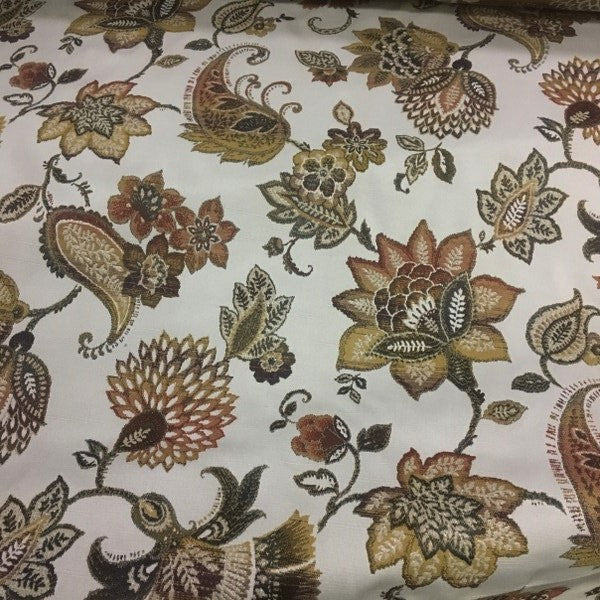 Swavelle Mill Creek Caroline Vino Floral Paisley Beige Upholstery