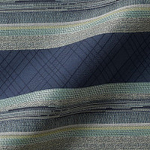 Remnant of Stereo Stripe Daphne Blue Upholstery Fabric