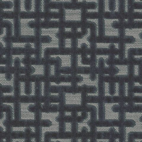 Remnant of Mayer Labyrinth Smoke Upholstery Fabric