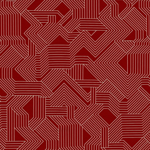 Carnegie Maze 37 Red Geometric Upholstery Fabric