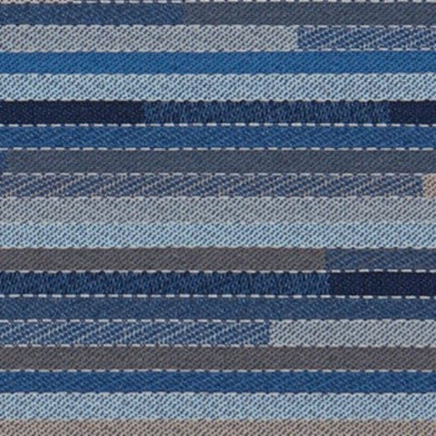 Remnant of Maharam Roster Breton Blue Stripe Upholstery Fabric