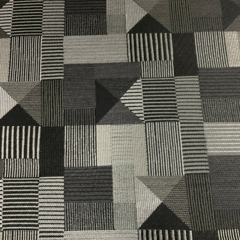 Designtex Geometric II Achromatic Gray Upholstery Fabric