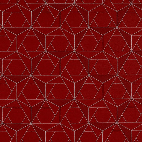 HBF Folded Lines Red and White Upholstery Fabric