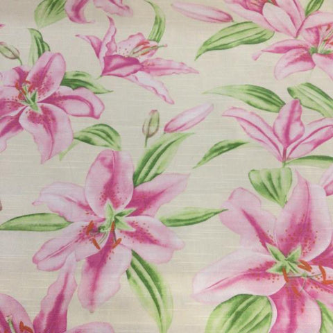 Pink Lilly Cotton Print Fabric