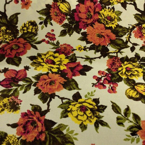 Vintage Floral Cotton Print Fabric