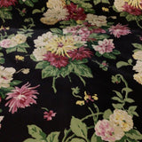 Botanical Charm Black Floral Cotton Print Fabric