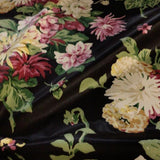 Botanical Charm Black Floral Cotton Print Fabric