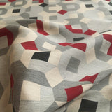 Remnant of Carnegie Puzzle 25 Sunbrella Red Upholstery Fabric