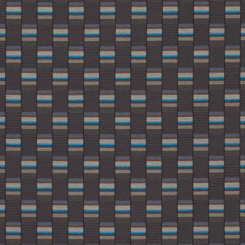 Remnant of Maharam Mesh Charcoal/Azure Upholstery Fabric