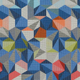 CF Stinson Hexie Multi Blue Upholstery Fabric