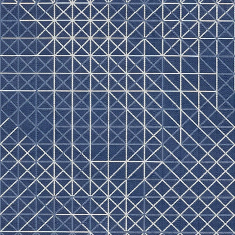 Remnant of CF Stinson Power Grid Lapis Upholstery Fabric