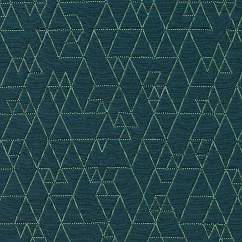 Remnant of CF Stinson Rubric Teal Upholstery Fabric