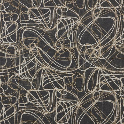 Pallas Awe Night Shade Black Upholstery Fabric