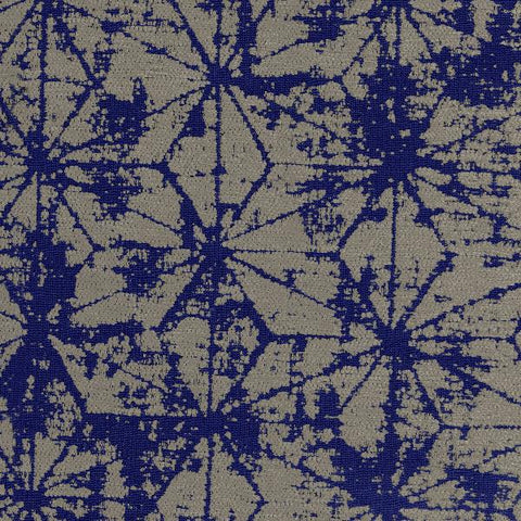 Remnant of HBF Soft Angles Aged Indigo Upholstery Fabric