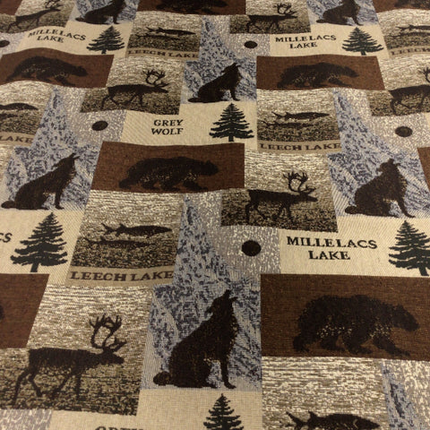 Sportsman Lodge Brown Upholstery Fabric