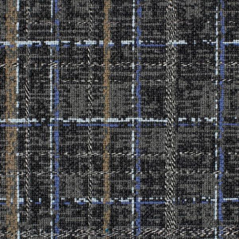 HBF Woven Memory Black Truffle Wool Upholstery Fabric