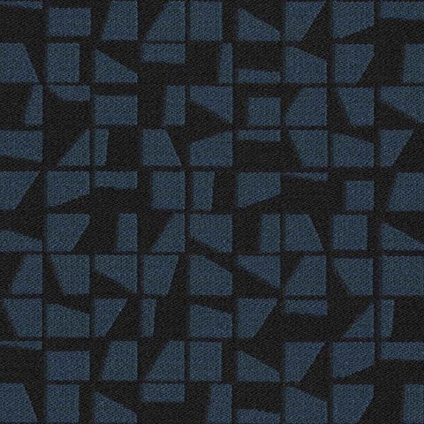 Remnant of Designtex Building Blocks Black Blue Upholstery Fabric