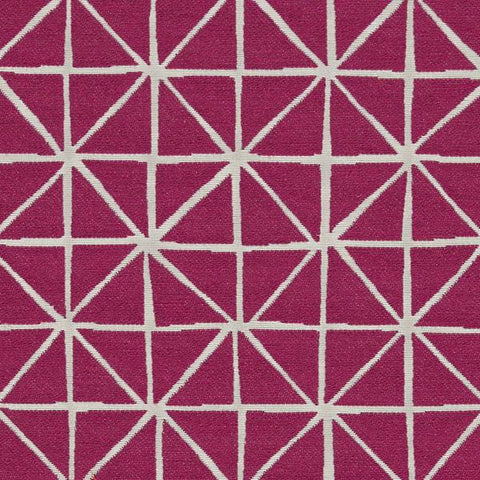 Remnant of Arc-Com Grid Flamingo Upholstery Fabric