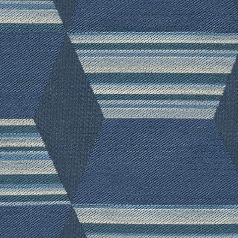 Designtex Hexstripe Navy Blue Upholstery Fabric