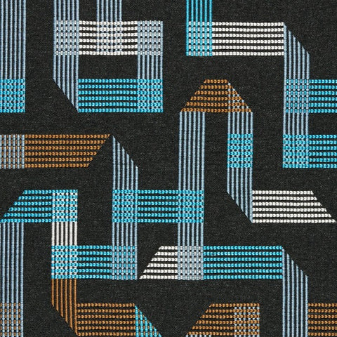 Remnant of Arc-Com Infrastructure Turquoise Upholstery Fabric