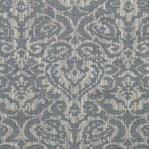 Remnant of Brentano Loire Provencal Blue Upholstery Fabric