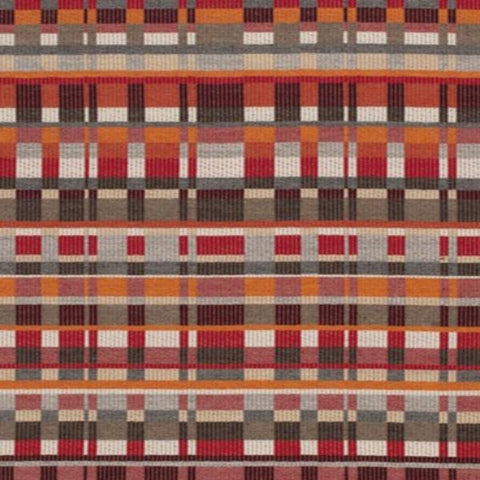 Carnegie Rhythm 5 Red Plaid Wool Upholstery Fabric