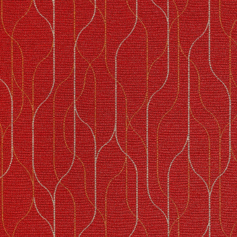 Remnant of Momentum Swim Crimson Upholstery Fabric