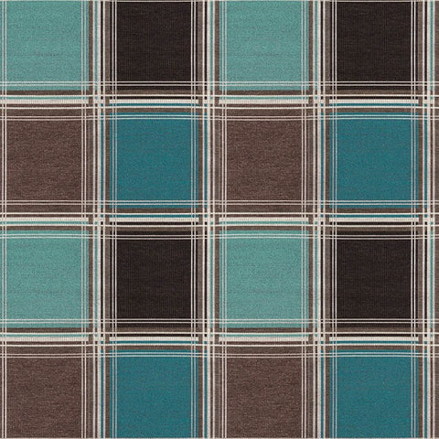 Remnant of Arc-Com The Plaid Caribbean Blue Upholstery Fabric