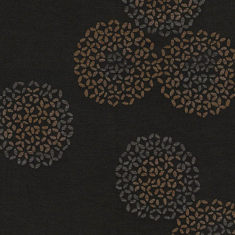 Remnant of Arc-Com Brayer Flower Coal Upholstery Fabric
