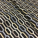 Carnegie Camden Color 6 Ogee Design Black Upholstery Fabric