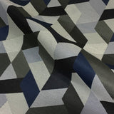 Wolf-Gordon Overpass Navy Geometric Blue Upholstery Fabric