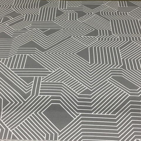 Carnegie Maze Color 33 Geometric Gray Upholstery Fabric