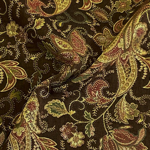  TOIC Brocade Jacquard Laccha Tansui Poly-Cotton Art Handwoven  Fabric Paisley Fabric for Upholstery,Wedding Dress Costume and Sewing Craft  Dark Blue - 44 Wide (by The Yard)) : Arts, Crafts & Sewing
