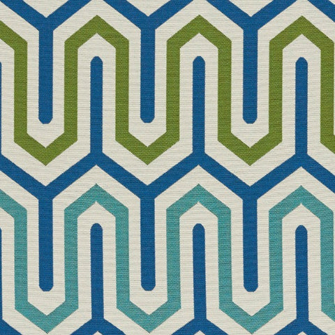 Remnant of Arc-Com Bali Ocean Blue Sunbrella Upholstery Fabric