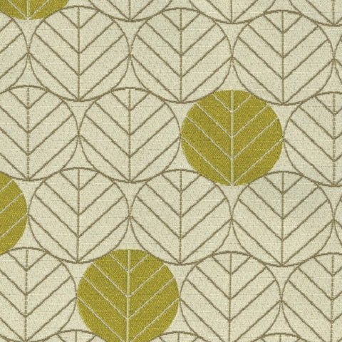 Remnant of Designtex Round Leaves Sweet Pea Green Upholstery Fabric