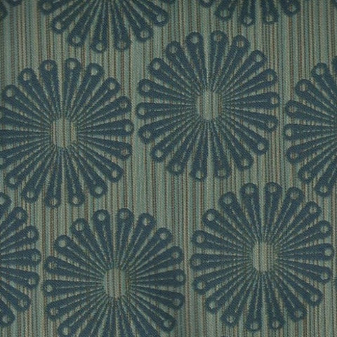 Remnant of CF Stinson Sunburst Peacock Blue Crypton Upholstery Fabric